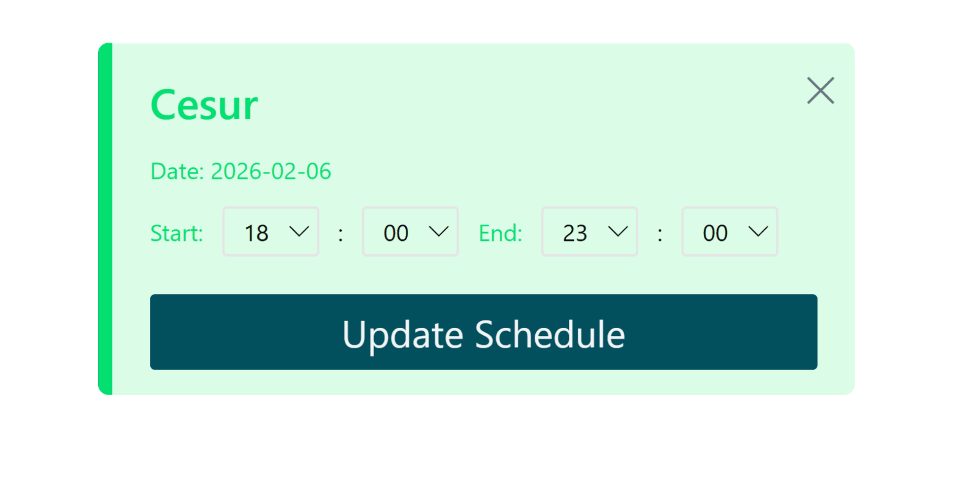 Edit schedule in one click